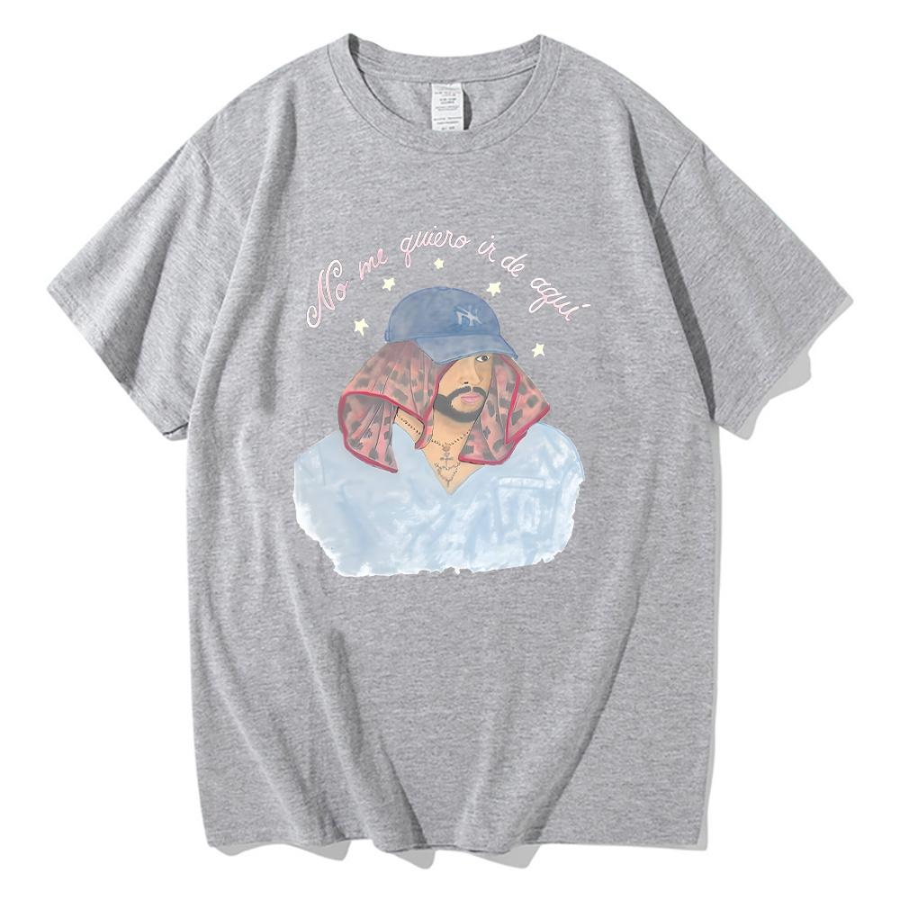 DTMF Merch No Me Quiro Tee Bad Bunny Graphic T Shirts Men's Clothing Creative Design Fashion T-shirts Unisex Cotton Short Sleeve