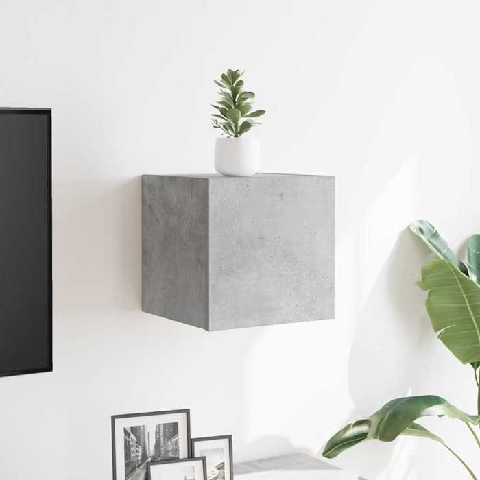 VidaXL Wall-mounted TV Cabinet Concrete Grey 30.5x30x30 Cm
