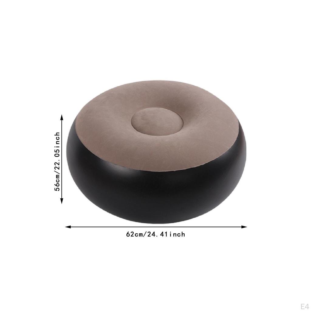 Inflatable Flocking Stool Camping Chair Lightweight Portable Ottoman for Patio Outdoor