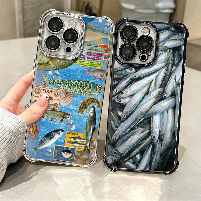 Discounted Salted Fish Plating Phone Case For Iphone 16 17 Pro Max Air 16E 14 15 Plus 12 13 Mini Anti-Fall Airabag Cover
