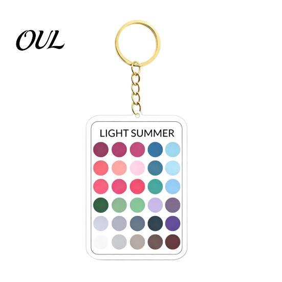 Kleiderschrank Farbabgleicher 2 Stück Palette Schlüsselanhänger Anhänger, Klares Acryl Saisonanalyse Muster Schlüsselanhänger, Karte, Geschenke für Modefans Make-up Guide