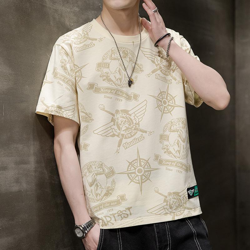 Men's Short Sleeve T-shirt Summer Loose T-shirt Cotton Plus Size T-shirt