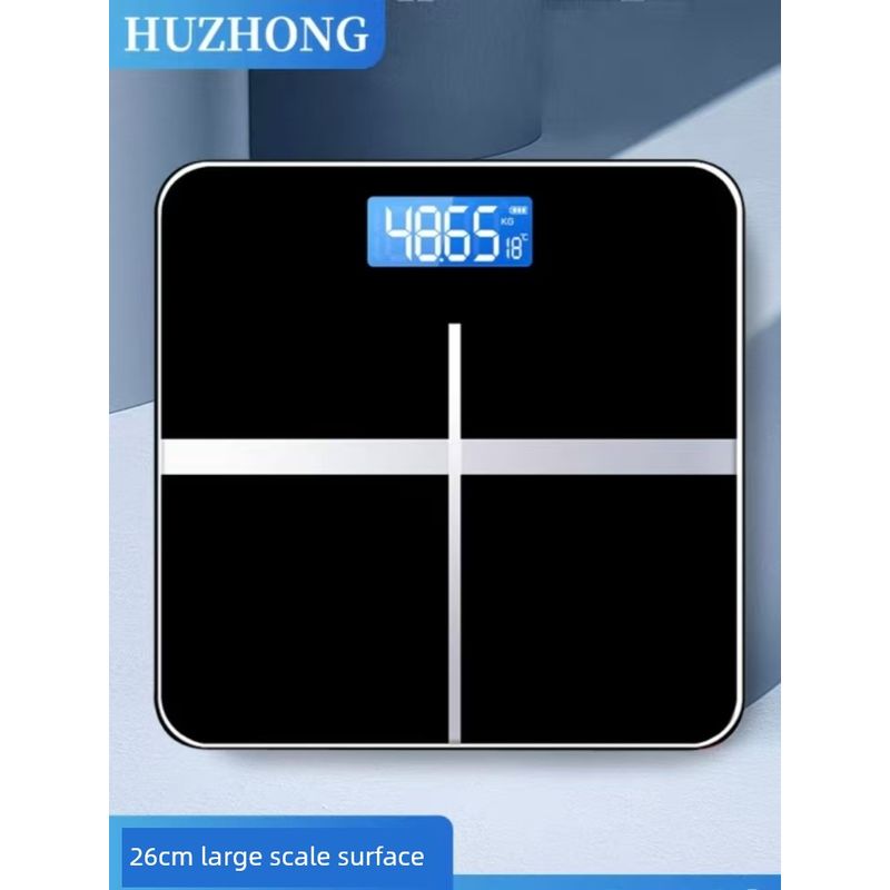 

Smart Home Electronic Weighing Scale Can Be Charged Via USB and Measures Room Temperature, Human Body Scale, Adult Health Weight Loss Body Fat Scale Emperor Black Cross Scale Battery