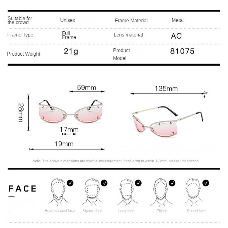 Women's sunglasses, punk style metal personality street photography, fashionable driving beach sunglasses