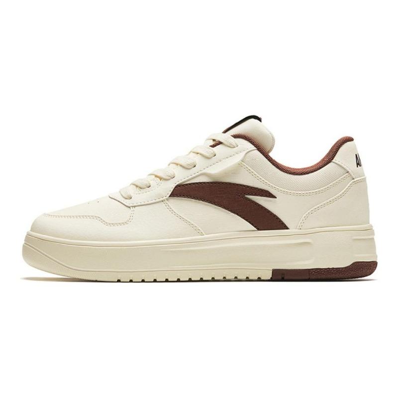 Anta Men Versatile Casual Heightening Low-top Skate Shoes White Brown 112418016-2 39