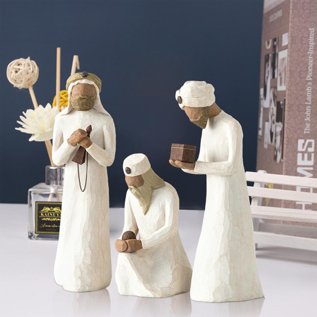 20pcs Nativity Figures Set Resin Xmas Nativity Scene Figurine for Tabletop Shelf Home Decoration