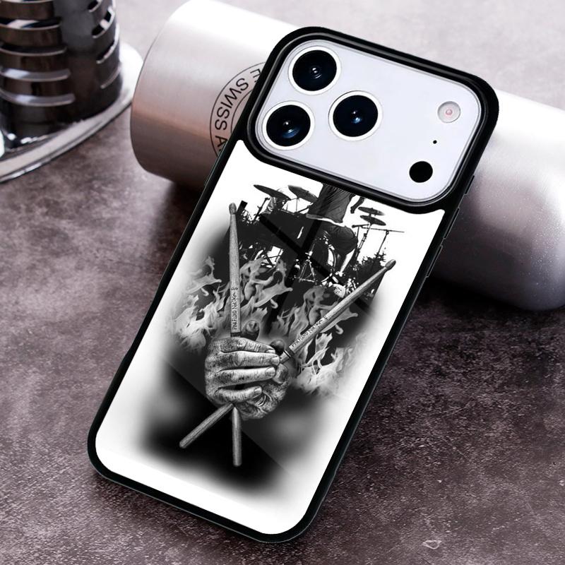 Musical Instrument Drum Soft Phone Case for iPhone 17 16 15 Pro Max Air 14 13 12 11 Plus Shockproof Capa Cover