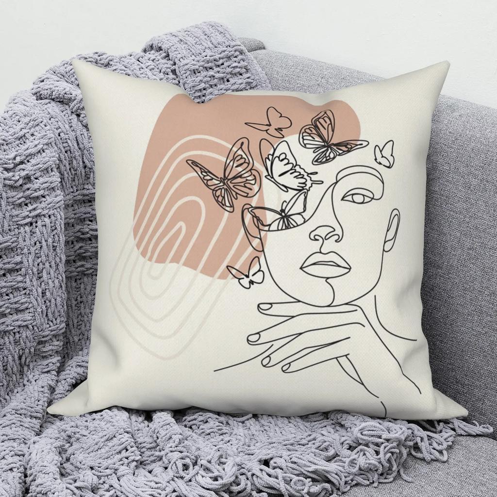 Line Abstract Pillowcase Sofa Cushion Cover Modern Simple Nordic Decorative Home Throw