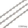 Chaîne Cœur en Acier Inoxydable de 0,5/1 Mètre Chaîne Cubaine Chaîne Punk de Base pour la Fabrication de Colliers Bracelets Bijoux Accessoires