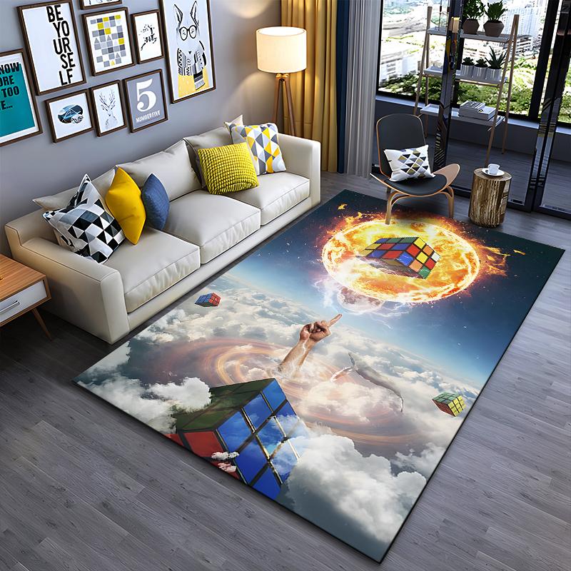 

Colorful Rubik s Cube in Fire and Sky with Hand Gesture Suitable for use as an anti-slip game mat for living room and bedroom sofas 40x60cm( 15x23in )