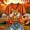 Women's Casual Halloween Print Short Sleeve T-Shirt Top for Fall and Everyday Wear