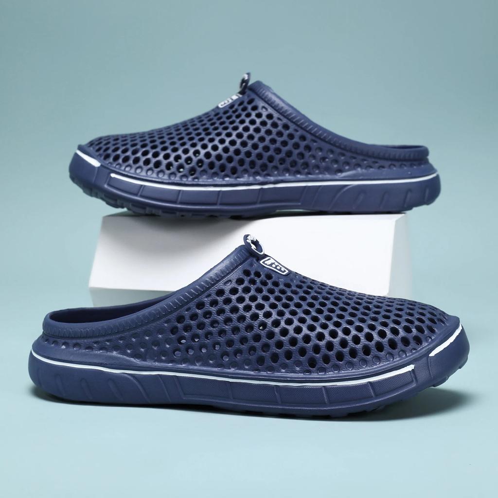 Men Shoes 2025 Beach Slippers Unisex Hollow Out Casual Women Beach Sandal Flip Flops Shoes Non-slip Size 36-45 Mens Slippers