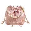 Bucket Bag, New Pearl Portable Small Bag, Women's Bag, High-end Medium Messenger Bag.