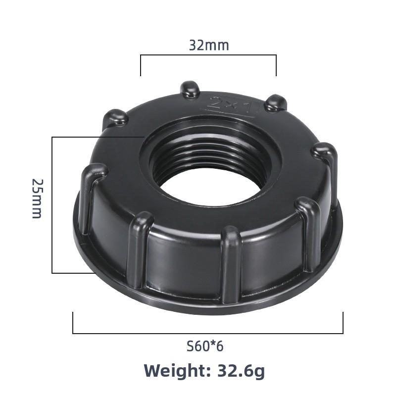 1Pc Durable Ibc Tank Adapt S60X6 Coarse Threaded Cap 60mm Female Thread To 1/2 ", 3/4", 1 "Adapter Connector