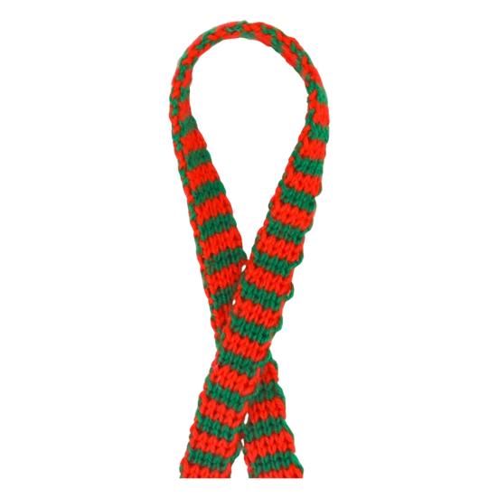 Christmas Knitted Ribbon 9.8Ft DIY Yarn Knit Ribbon Doll Scarf Dual Color Stripe Ribbon Fabric Ribbon for Gift Wrapping Christmas Tree Decor