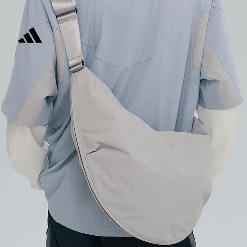 New Adidas Recycled Polyamide Shoulder Bag, Crossbody Bag Regular Unisex Light Gray JZ0576