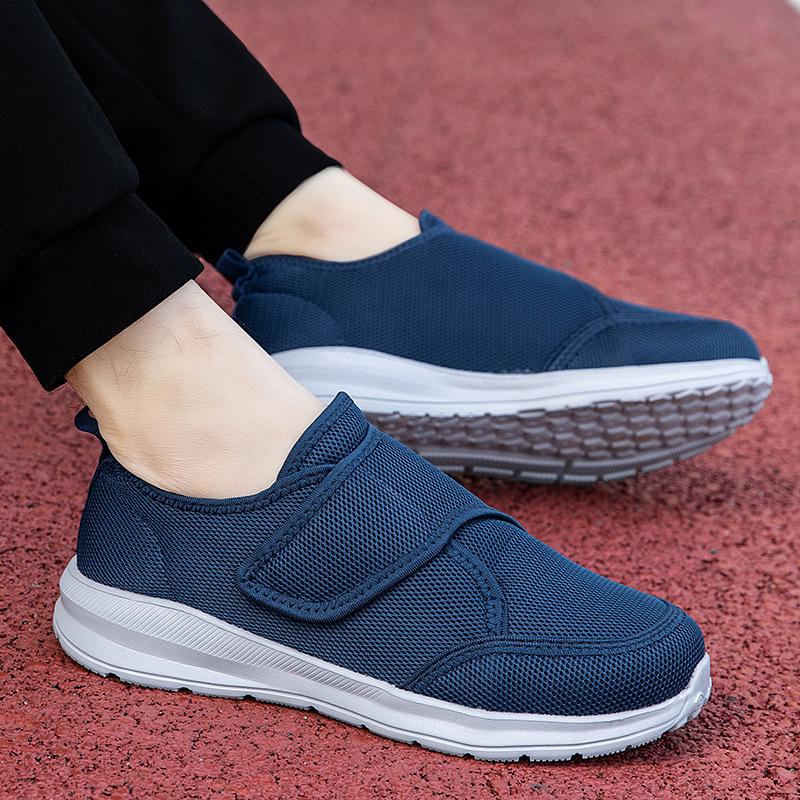 Unisex Breathable Mesh Velcro Walking Shoes - Lightweight, Wide Fit Casual Sneakers for Summer Sports