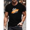 European Sizes This Orange and Black Contrasting Inspirational Slogan Print Is Simple and Trendy. It's a Versatile Men's T-shirt for All Seasons