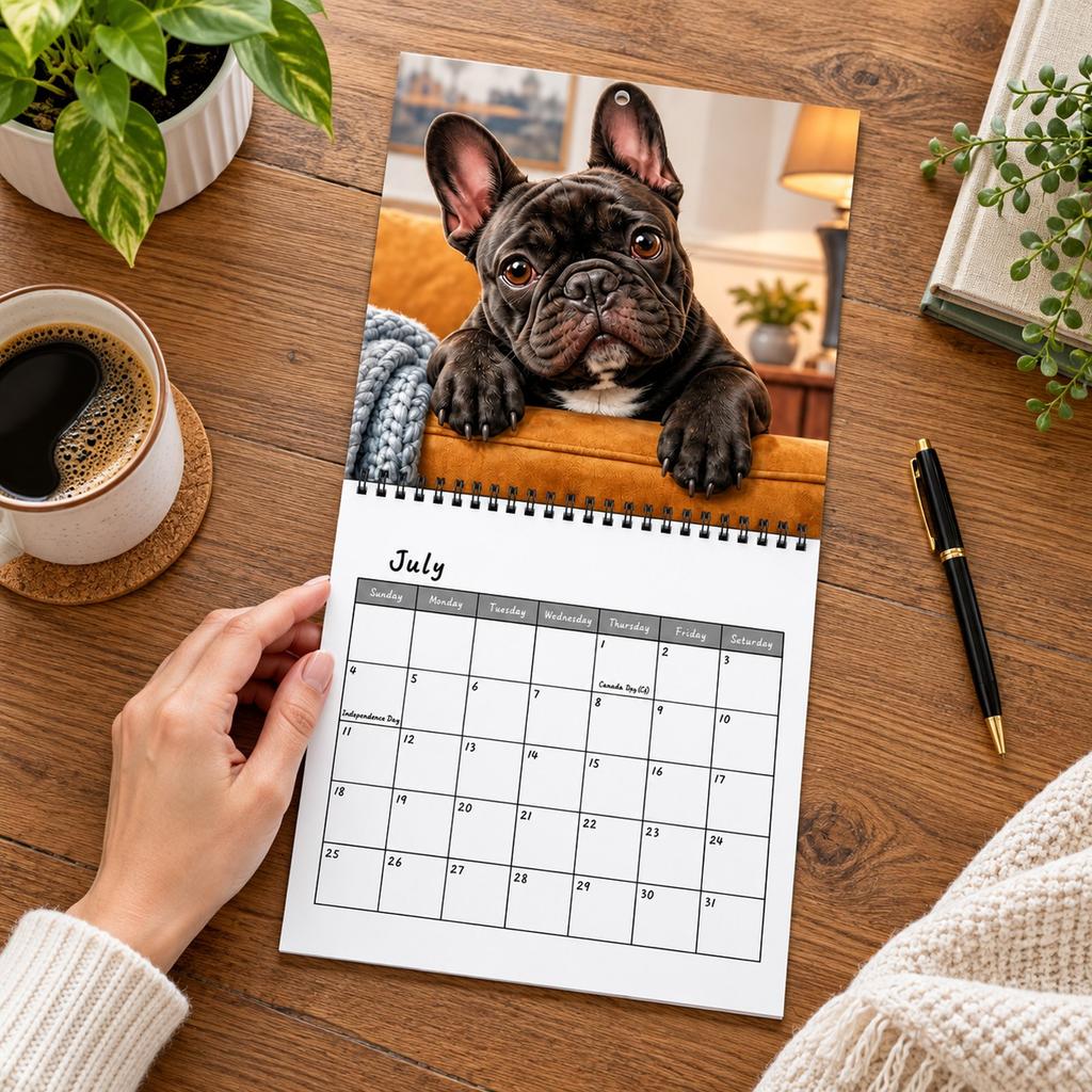 Wandkalender 2027, Hängekalender mit Hunderassen für die Heimdekoration
