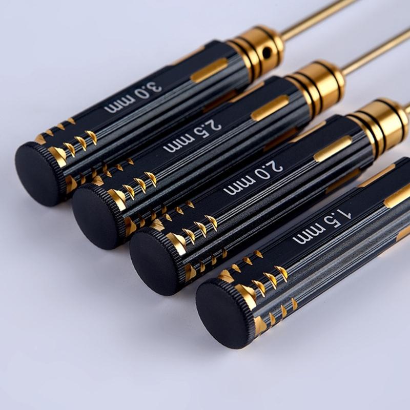 4Pcs Hex Screw Driver Set Metal Hexagon Screwdriver Wrench Tool Kit For Car Helicopter Fpv Screw Driver Set