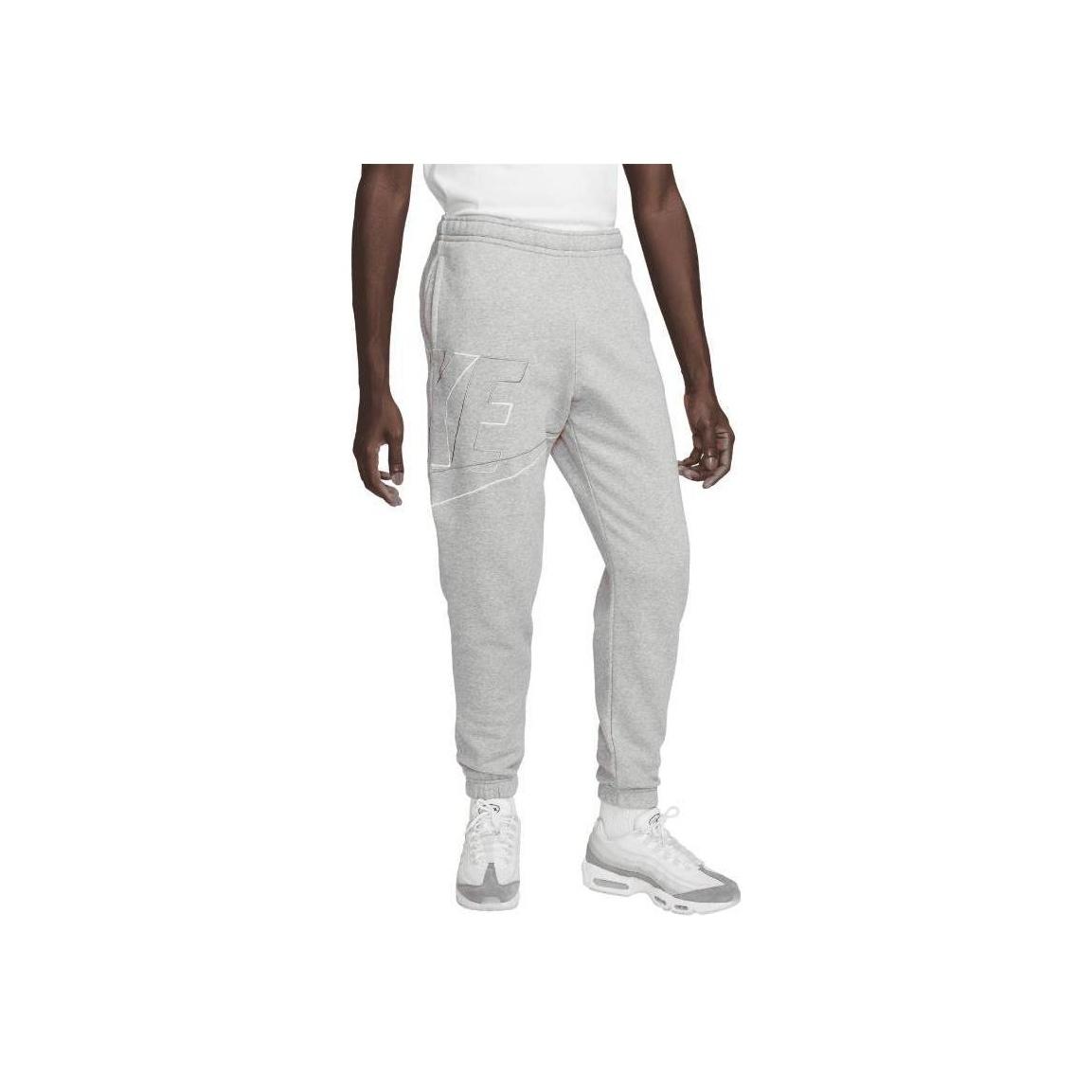 Nike Striped Elastic Waistband Cuffed Casual Pants Men bottoms Light-Gray DX0547-063 XXXL