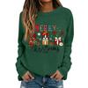 Women's Casual Christmas Print Long Sleeve Neck Top