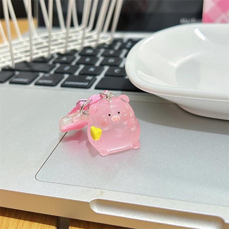 Cartoon Leuchtender Stern Rosa Schwein Schlüsselanhänger Anhänger Für Frauen Mädchen Kawaii Anhänger Rucksack Hängende Ornamente Kinder Geschenke