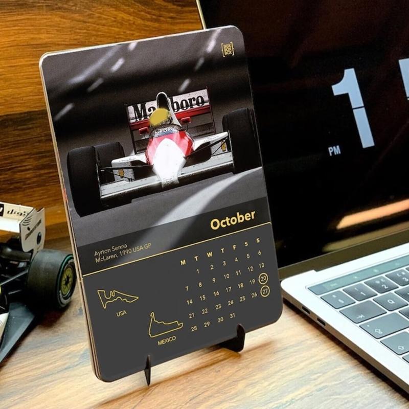 Portable Monthly Wall Calendar 2024 Formula Race Car Calendar with Race Car Images Desk Calendar Decoration for Car Fan
