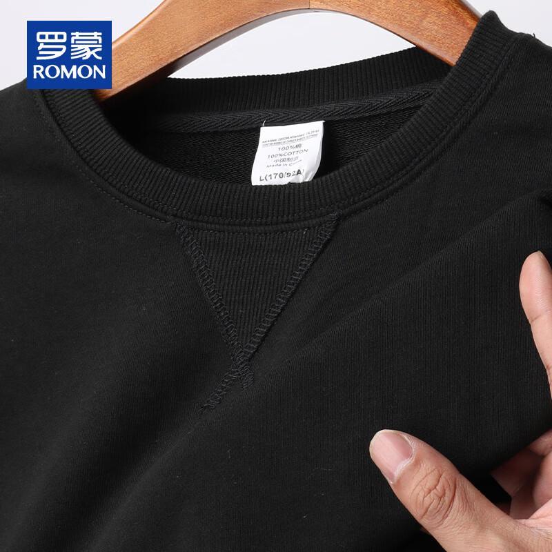 ROMON Men's Pure Cotton Classic Round Neck Sweatshirt