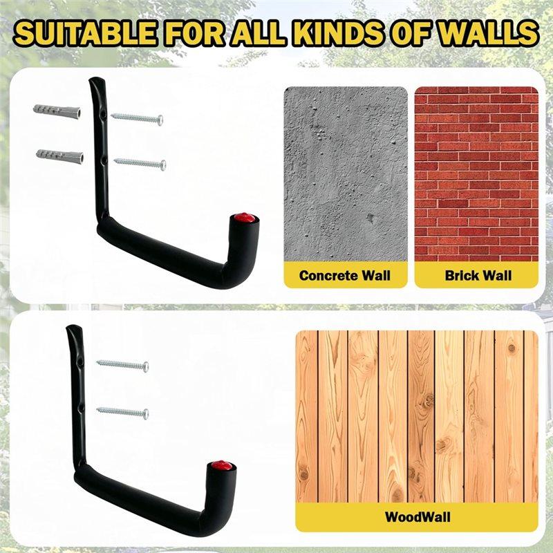 A25F-Wall Mounted Heavy-Duty Garage Hooks Set For Bikes, Ladders Tools-Organizer Hanger