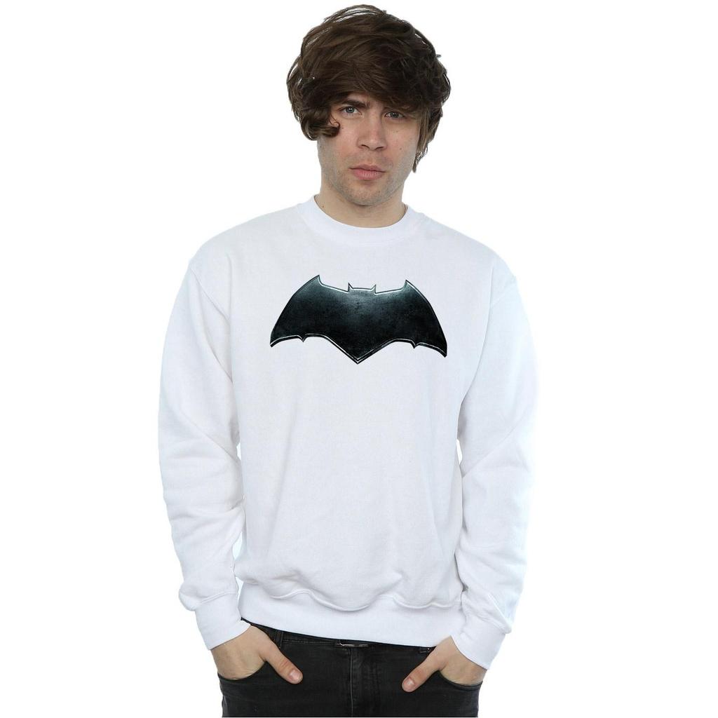 DC Comics Mens Justice League Movie Batman Emblem Sweatshirt