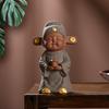 Ceramics Figure decoration statue ,Chinese style champion Lang, Cute Home Room Office Tea Table Decoration Accessories Gifts