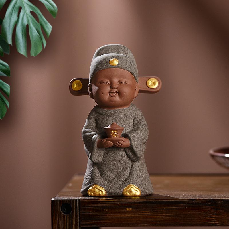 Ceramics Figure decoration statue ,Chinese style champion Lang, Cute Home Room Office Tea Table Decoration Accessories Gifts