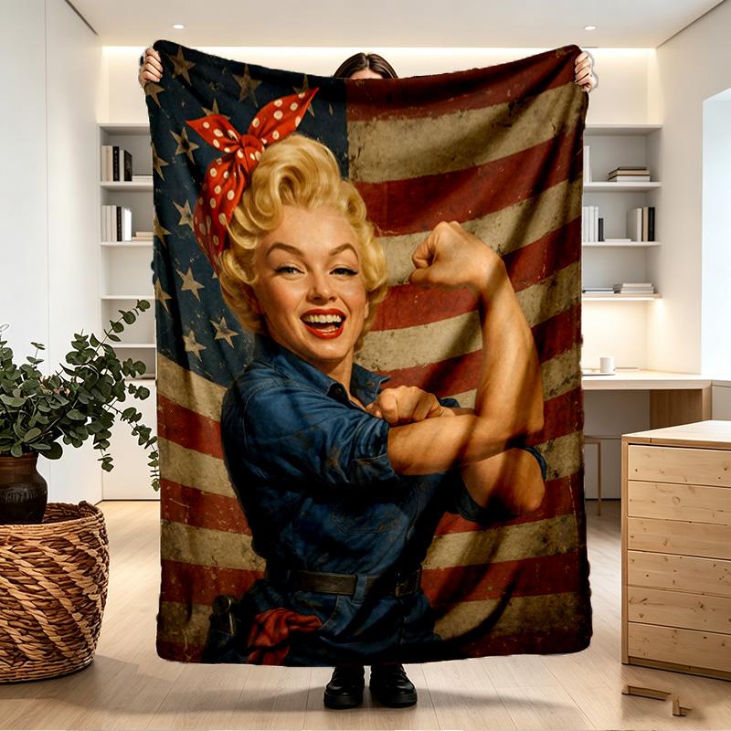 Deka s potiskem Marilyn Monroe - Měkká a pohodlná, do ložnice, na cesty, na pohovku, pro domácí dekoraci - Dárek k narozeninám, Vánocům pro kamaráda