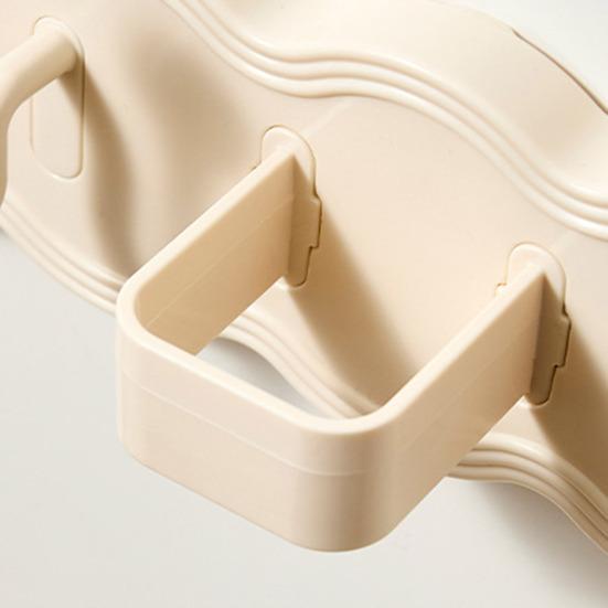 Saugnapf Badezimmer-Organizer Bohrloser drehbarer Hakenständer für Haarbürsten Handtücher Haargummis Wandmontierter Aufbewahrungsständer für Kämme Zubehör