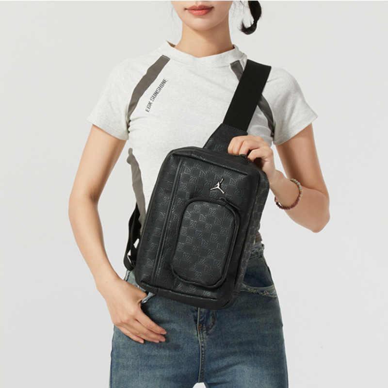 Jordan Synthetic Leather One Shoulder Crossbody Bag, Sling Bag Regular Unisex Black Jordan JD2443032AD-001