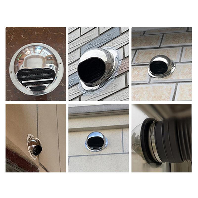 75 mm 201 rustfritt stål vegg luftventil gitter utvendig rund kanalventilasjon