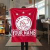 1PC Custom Name AJAX Patterned Flannel Blanket Suitable For All Seasons for Home Decor Warmth and Comfort Gifts Holiday Present