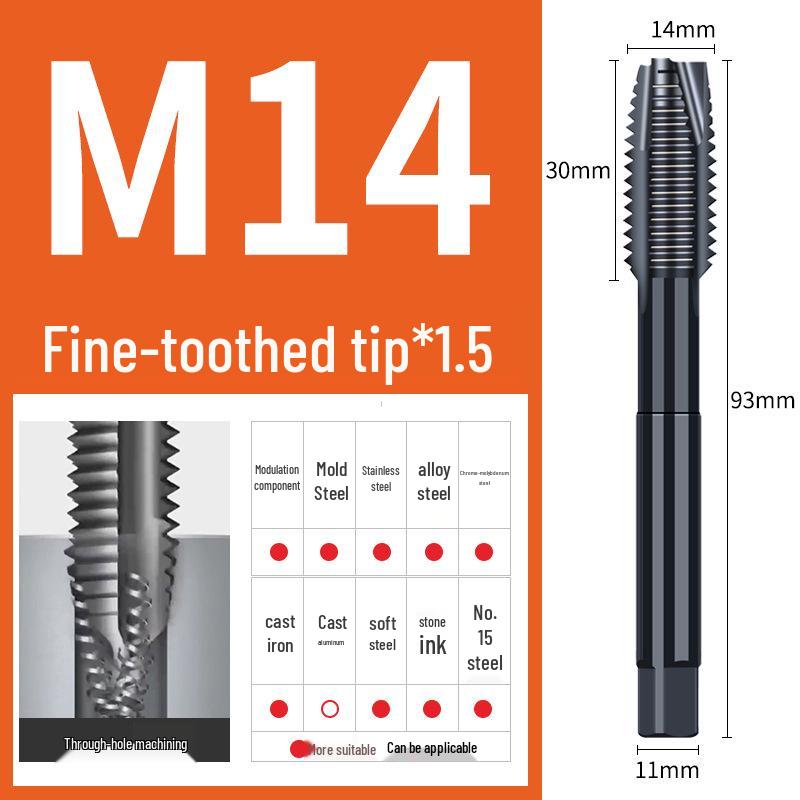 65° Nitridační strojový spirálový závitník pro nerezovou ocel, Velikosti M3-M12