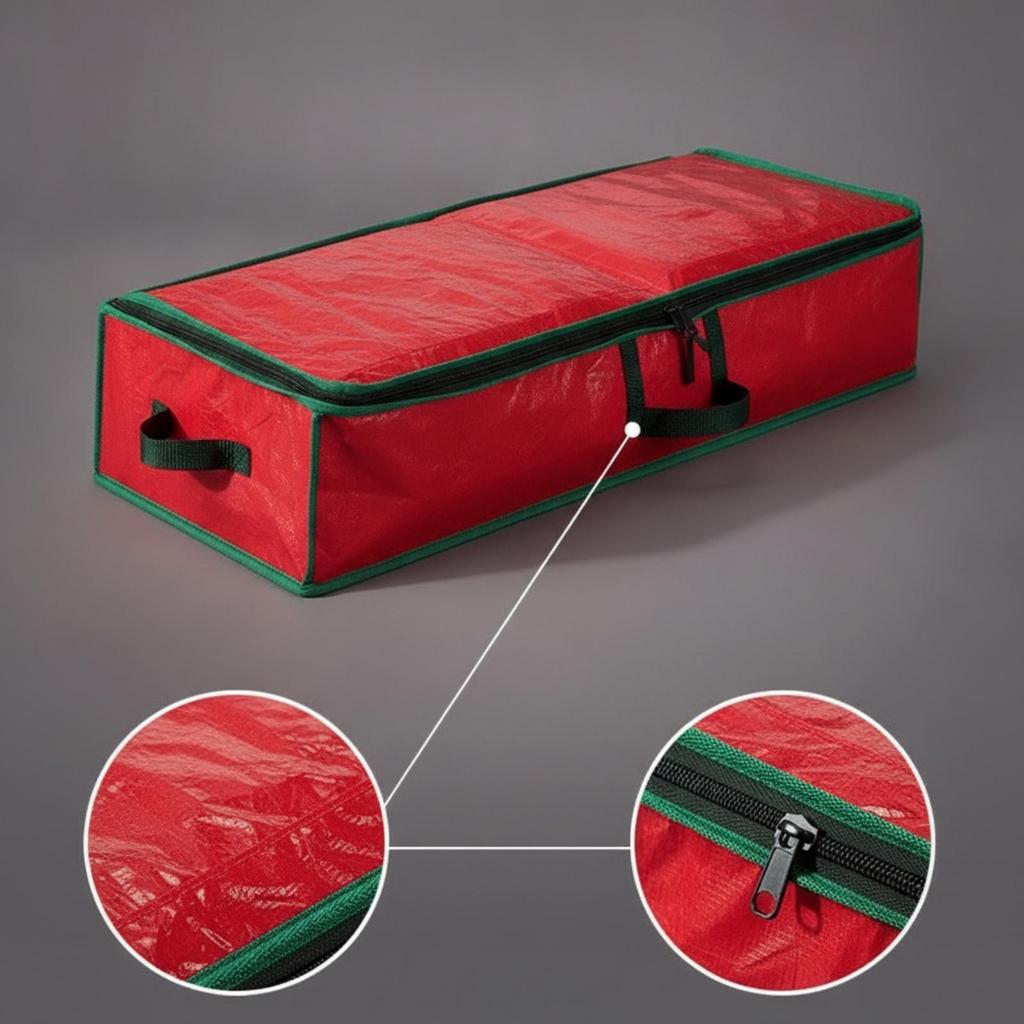 Storage Bag Space-Saving Rectangular Christmas with Zippered Closure