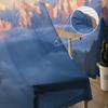 Alpine Landscape With Peaks Covered By Snow And Clouds Tulle Sheer Curtains for Living Room Kitchen Decor Voile Organza Curtain