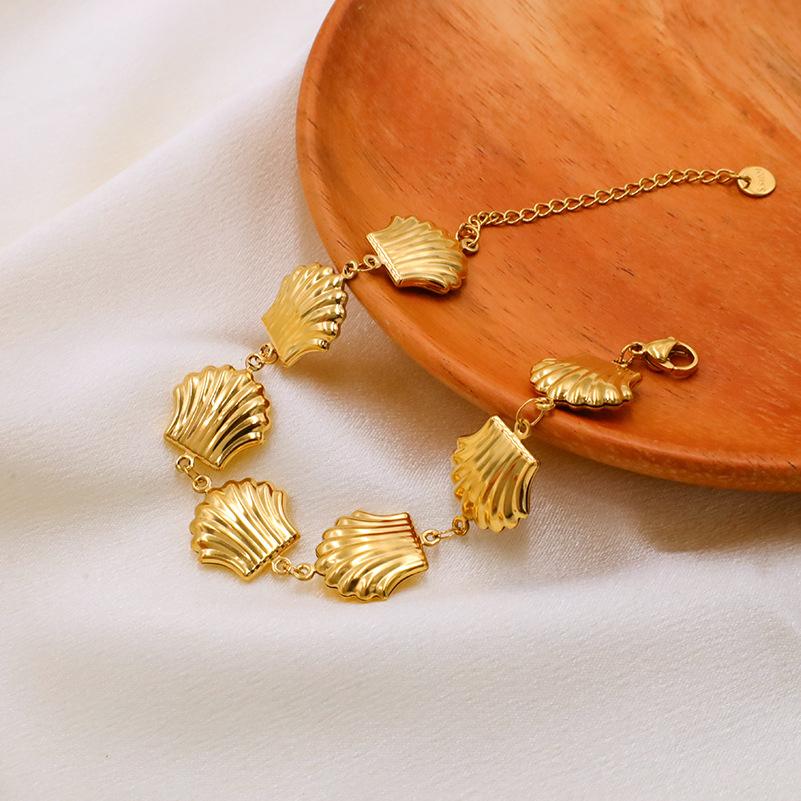 Fashion Shell Seaside Summer Titanium Steel Jewelry Earrings Bracelet Necklace Temperament Women Do Not Fade Stainless Steel