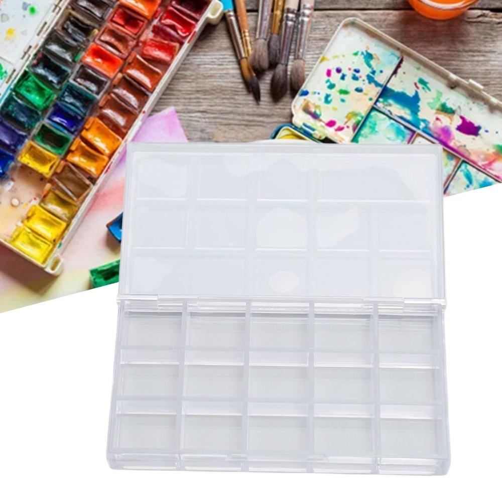 2PCS Transparent Paint Box 15 Grids Art Pigment Container  Daily Art Class Arrangement
