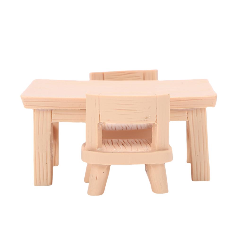 Dollhouse Table Chair Set 1/12 Mini Table Chairs Dining Room Furniture Resin Model