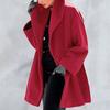Women's Wool Blend Trench Coat Hooded Single-Breasted Pea Coat Fall Winter Thick Warm Jacket Casual Mid-Long Overcoat
