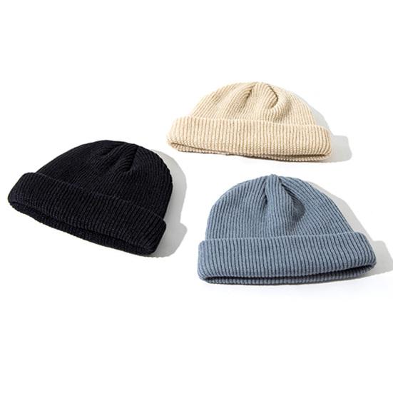 Men Women Solid Color Knitted Beanie Cap Warm Woolen Street Outdoor Sport Hat