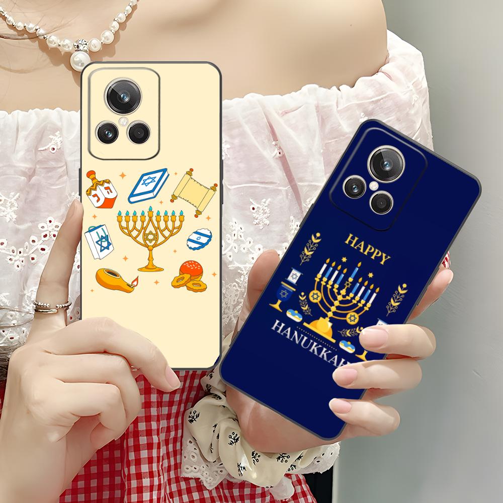 Jewish Hanukkah Mobile Phone Case for Realme GT 8 Neo Pro C75 73 71 C67 65 C55 53 C35 31 C20 15 Colorful Printing Cover Pretty