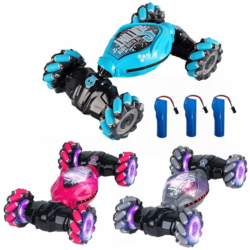 Rc Drift Car With Music Led Lights 2.4g Gesture Radio Remote Control Spray Stunt Car 360° Rotating Climbing Car Toys Gift