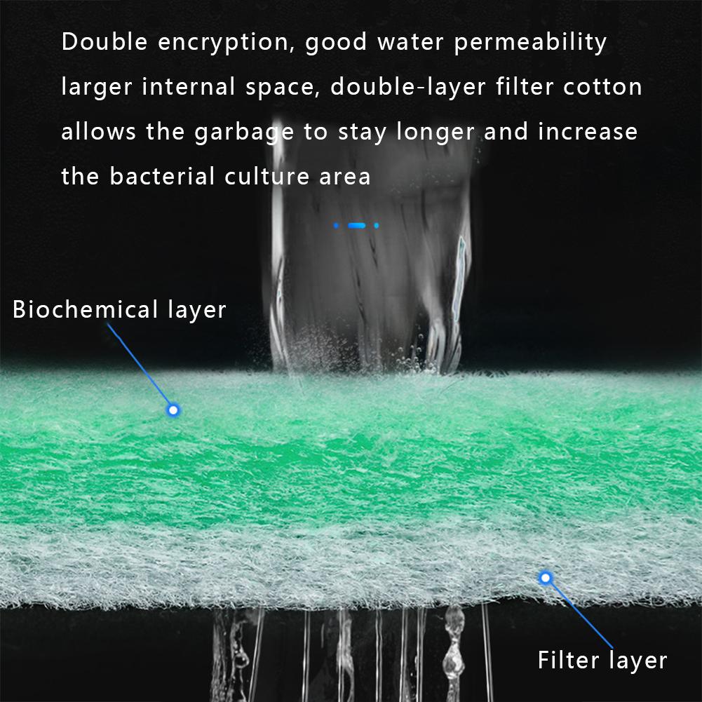 Two-color Double-layer Filter Double-effect Filtration Cotton For Fish Bowl Aquarium