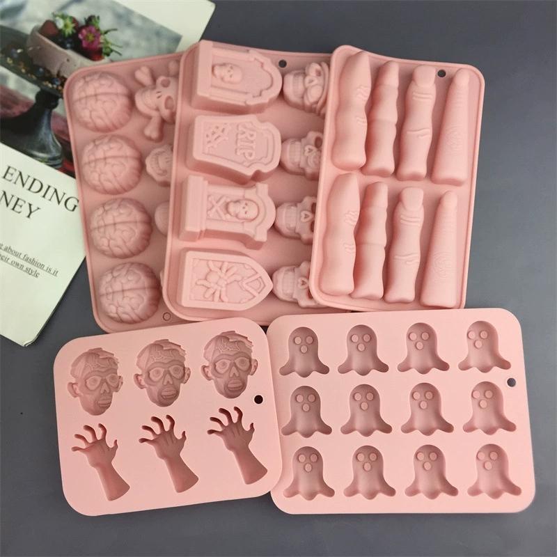 Halloweenová série Silikonové formičky Dýňová hlava Netopýr Čarodějnický klobouk Fondant Cukroví Ledová mřížka Čokoládová forma Pudink Dortová dekorace